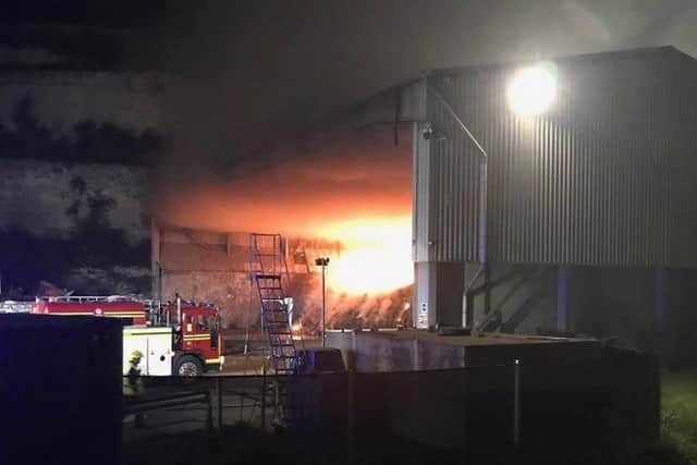 Fire at the Veolia recycling depot in Downend Road, Fareham
Picture: Portchester Fire Station