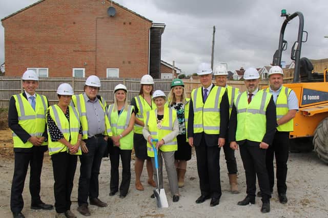 Councillors from Fareham Borough Council at the Highlands Road site of new social housing.