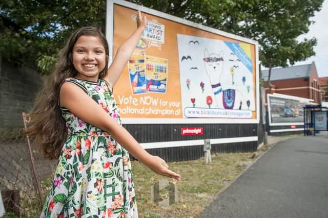 Alisha Hussain, 9, has won the Bic Kids Young Artist 2019 competition and is to see her picture of a llama emblazoned across billboards nationwide.  

Picture: Habibur Rahman