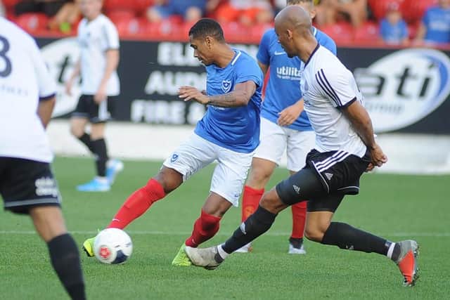 Richard Brindley on the ball at Aldershot. Picture: Habibur Rahman