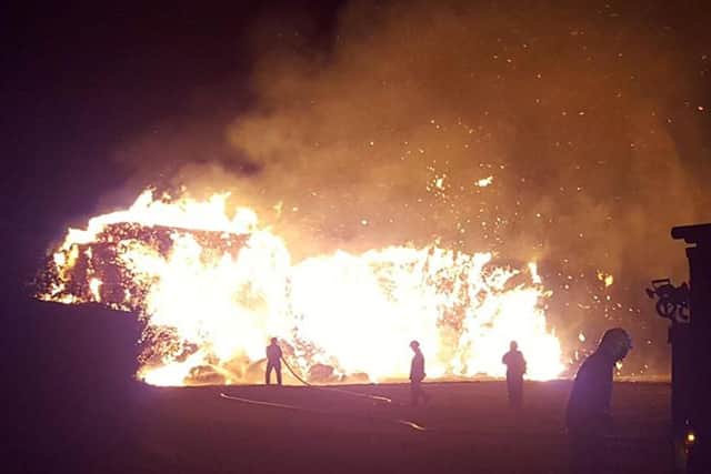Dramatic picture captures scale of the fire at the farm. Picture: Emma Cumbes