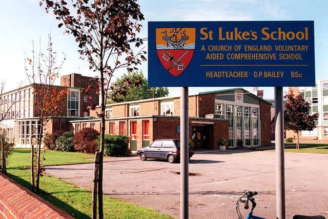Sign outside St Luke's School in Portsmouth