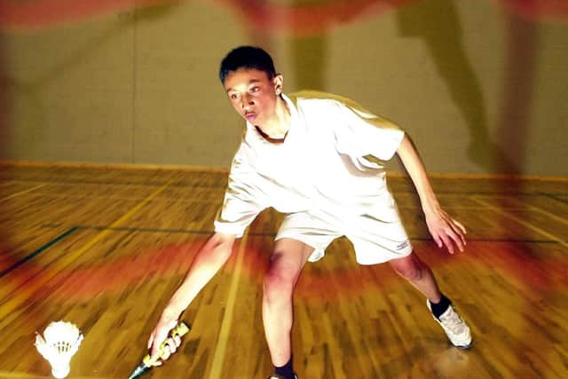 Radwan Miah takes advantage of the new gymnasium at St Luke's School in Portsmouth in 2001
