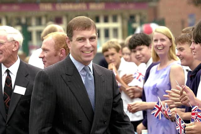 Duke of York arrives for a visit at St Luke's School in 2001.