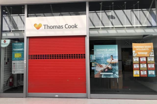Thomas Cook in Cascades Shopping Centre in Portsmouth on September 23 as the company went bust leaving 9,000 UK employees without a job. The CAA is carrying out a huge repatriation operation to bring holidaymakers home. Picture: Hope Mckellar