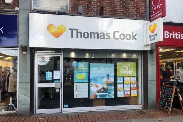 Thomas Cook in Havant, on September 23 as the company went bust leaving 9,000 UK employees without a job. The CAA is carrying out a huge repatriation operation to bring holidaymakers home. Picture: Hope Mckellar