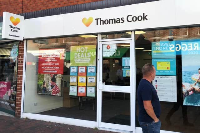 Thomas Cook in High Street in Cosham, Portsmouth, on September 23 as the company went bust leaving 9,000 UK employees without a job. The CAA is carrying out a huge repatriation operation to bring holidaymakers home. Picture: Richard Lemmer