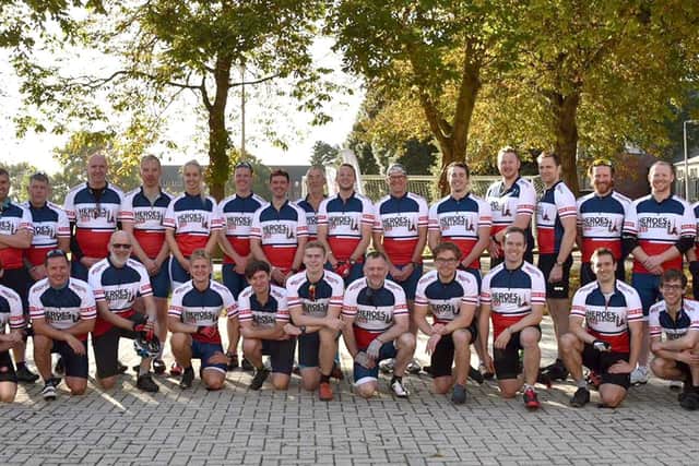 Charity cycle ride from London to ParisThe whole team who cycled to Paris