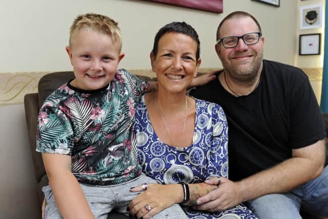 Julia Wisbey and her husband Nick from Purbrook with their son James (six), who was a surprise pregnancy only discovered when Julia went to the GP feeling unwell.

Picture: Ian Hargreaves  (270819-1)