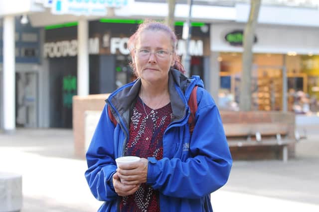 Lisa Powley, 57, who use to be homeless and was helped by Helping Hand who she now volunteers for.

Picture: Sarah Standing )