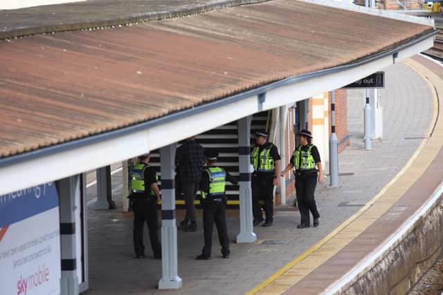 Police at Fratton station