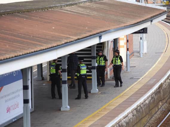 Police at Fratton station
