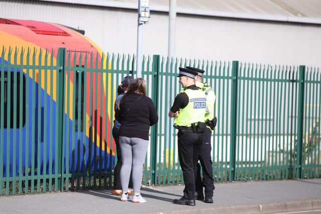 Police on patrol in Goldsmith Avenue in Fratton, near Fratton Park