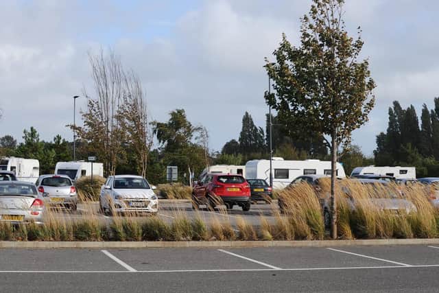 Travellers have pitched up at Portsmouth Park & Ride on Tuesday, September 24. Picture: Sarah Standing (240919-7905)