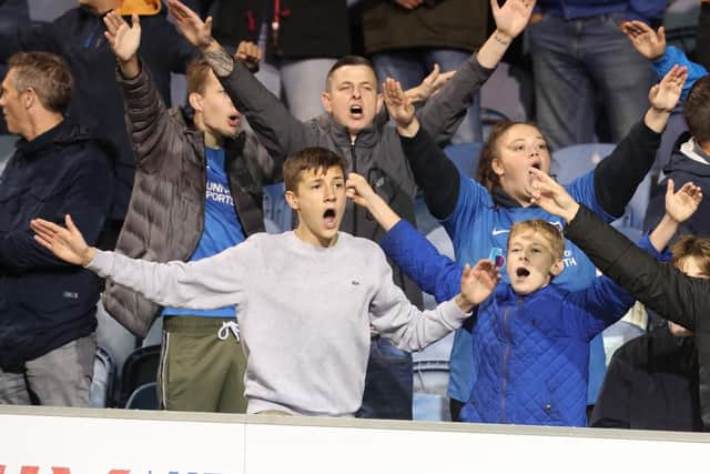 Pompey fans during the derby.