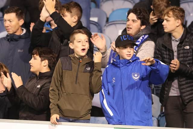 Pompey fans during the derby.