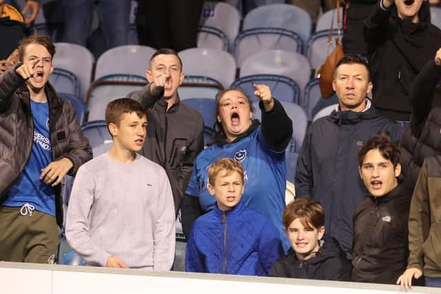 Pompey fans during the derby.