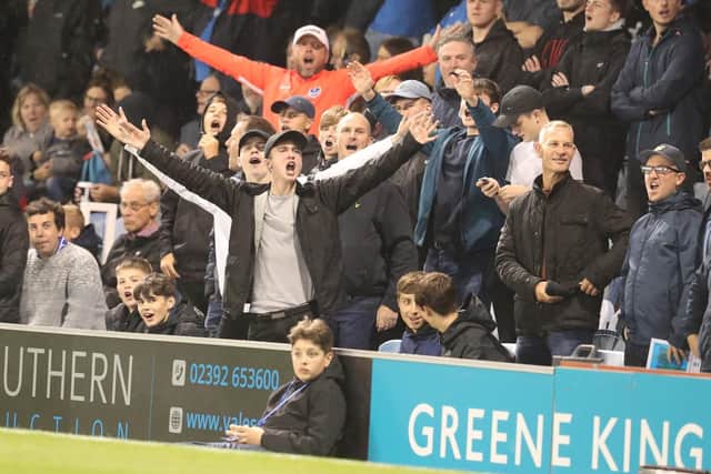 Pompey fans during the derby.