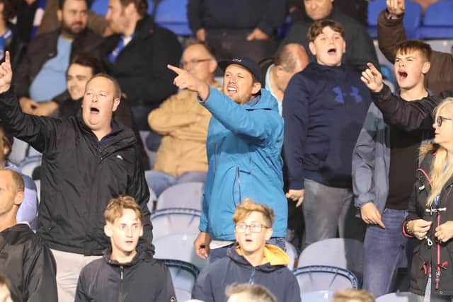 Pompey fans during the derby