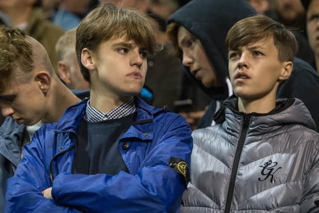 Pompey fans during the derby at Fratton Park