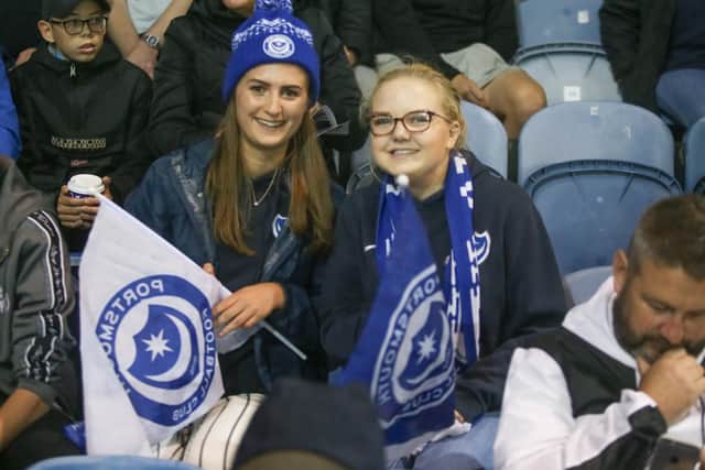 Pompey fans during the derby at Fratton Park