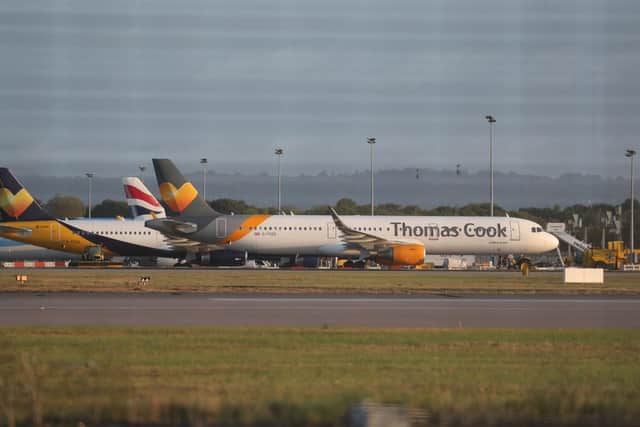 A Thomas Cook plane on the tarmac at Gatwick Airport in Sussex. Picture: Steve Parsons/PA Wire