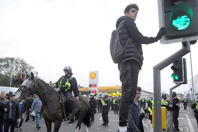 Portsmouth FC played Southampton FC at Fratton Park in Portsmouth, on Tuesday, September 24. Portsmouth and Southampton fans arriving before the match. Picture: Habibur Rahman (240919-1188)