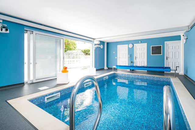 It has an indoor therapy swimming pool and Fine & Country say it 'is unique in so many ways'. Call 023 9229 0571 to book a viewing.