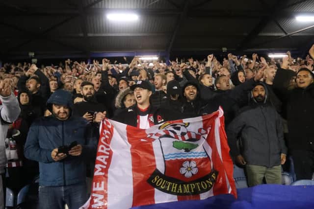 Southampton fans in Fratton Park