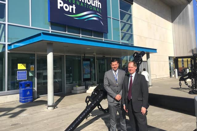 Retiring harbour master Rupert Taylor (right) who is being replaced by his deputy Ben McInnes