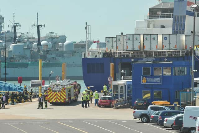 The Commodore Clipper berthing at the Portsmouth International Ferry Port following the fire on the car deck in the early hours in June 2010.
Picture:Steve Reid