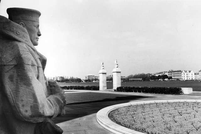Naval war memorial in Southsea Common in April 1985