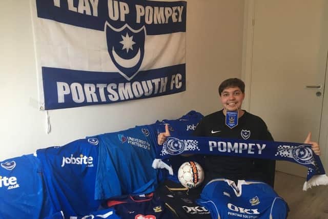 Rasmus Sorensen, 23 from Randers, Denmark, has been a lifelong Pompey fan. Picture: David Darlington