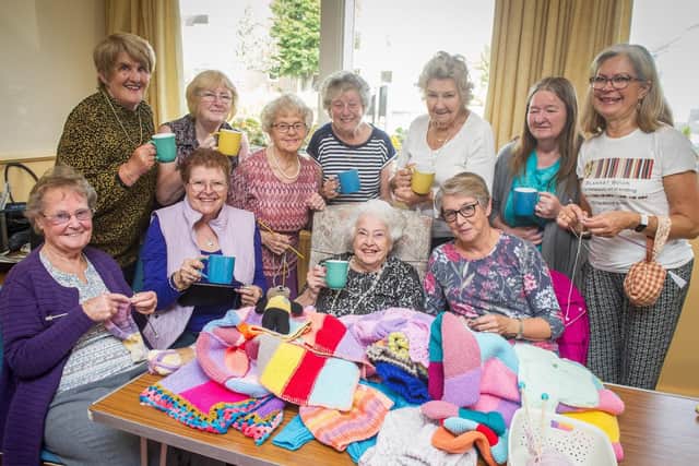 Knitting friends drinking coffee and knitting at Cosham Baptist Church.

Picture : Habibur Rahman