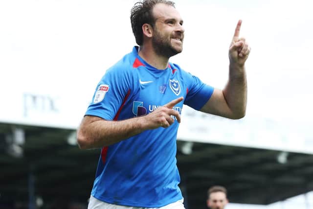 Brett Pitman celebrates his match-winner. Picture: Joe Pepler