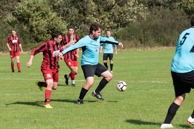 Horndean (in red, left to right) Tom Loader, Jamison, Matt Davidson
