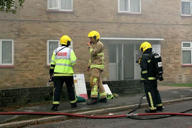 Firefighters attend the fire in Sharps Road, Havant. Picture: Ron Lush