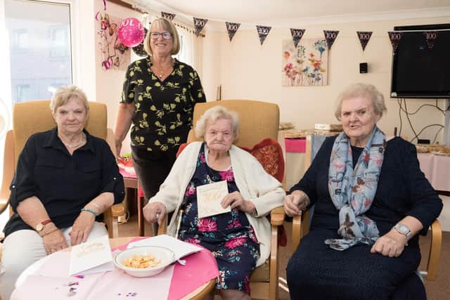 Doreen with her daughters, from left, Jenny Blamire, Christine Colbourne and Val Jones. Picture: Duncan Shepherd