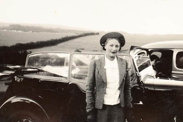 Joan on Goodwood Downs, aged 21.