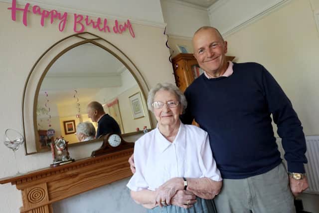 Joan Hellier with her son, Derek. Picture: Chris Moorhouse