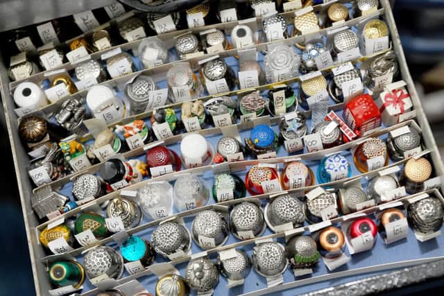 Gladys Minter, 82, otherwise known as 'Rusty', from Leigh Park, has a collection of just shy of 27,000 thimbles she has collected over the years. Picture: Sarah Standing (021019-7998)