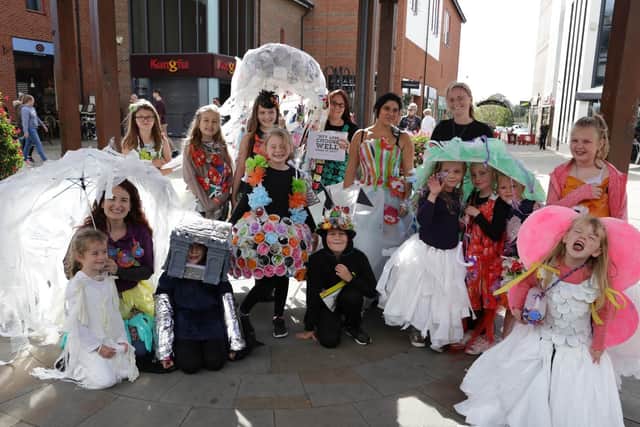 Children from Growing Places nursery schools showed off outfits made of plastic waste at a Rubbish Fashion Show in Fareham and Waterlooville to encourage recycling