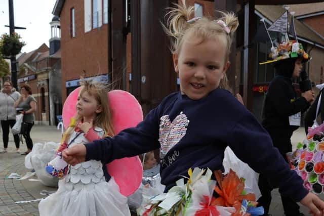 Children from Growing Places nursery schools showed off outfits made of plastic waste at a Rubbish Fashion Show in Fareham and Waterlooville to encourage recycling