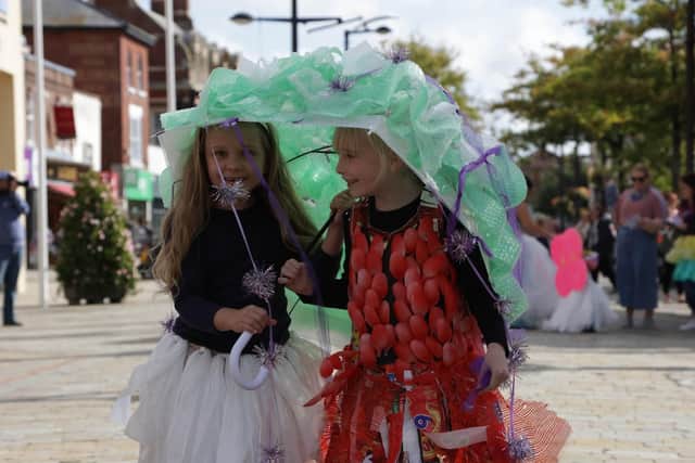 Children from Growing Places nursery schools showed off outfits made of plastic waste at a Rubbish Fashion Show in Fareham and Waterlooville to encourage recycling