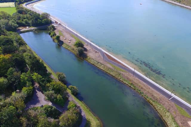Newly finished sea defences at Tipner. Picture: Knights Brown