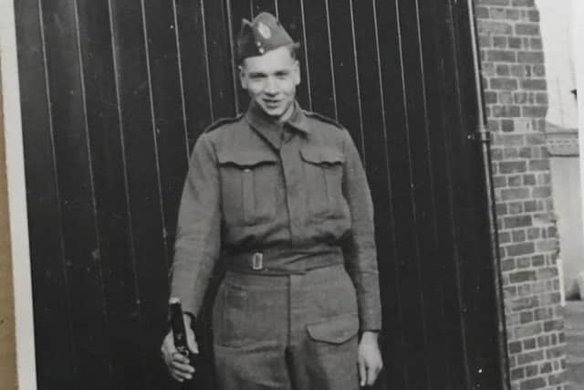 Reg Tegg pictured during the Second World War when he served as a Royal Engineer clearing minefields across several battles.