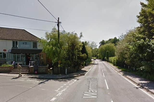 The incident happened near the post office in Corhampton. Picture: Google Maps