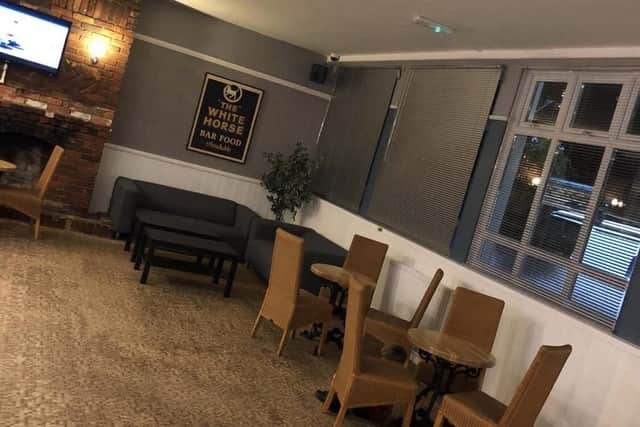 The bar area of the White Horse pub before the refurbishment.