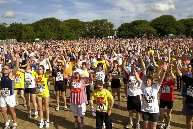 Warm up at Castle Field at Southsea just before the big race of the day in 2002. Picture: Malcolm Wells 024605-20