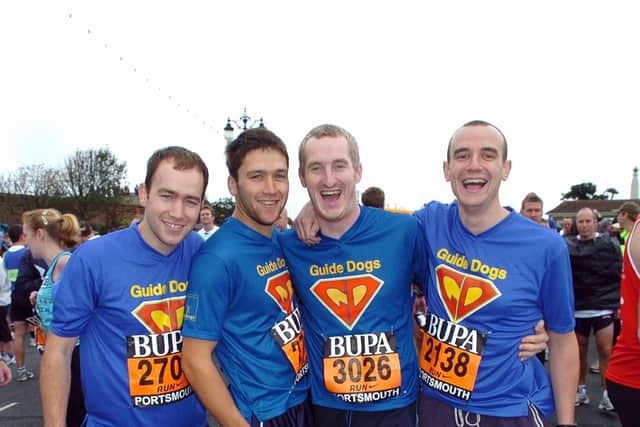 The BUPA Great South Run 2006. Helping the Guide Dogs! (left to right) John Madgwick (29), Bradley Madgwick (27), Gavin Morrison (29), and Neil Howard (30). Picture: Malcolm Wells (064553-64)